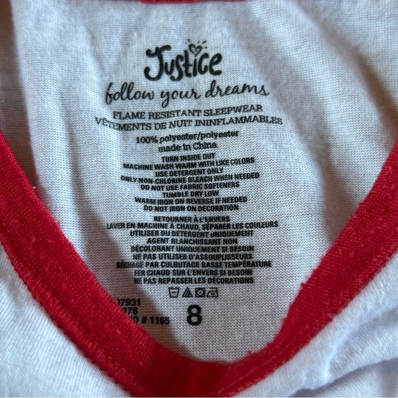 Justice Disney Christmas Pajama Set T-Shirt Hooded Sweatshirt Leggings Lot Sz 8 - Picture 12 of 12